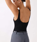 Sharon ribbed viscose bodysuit black
