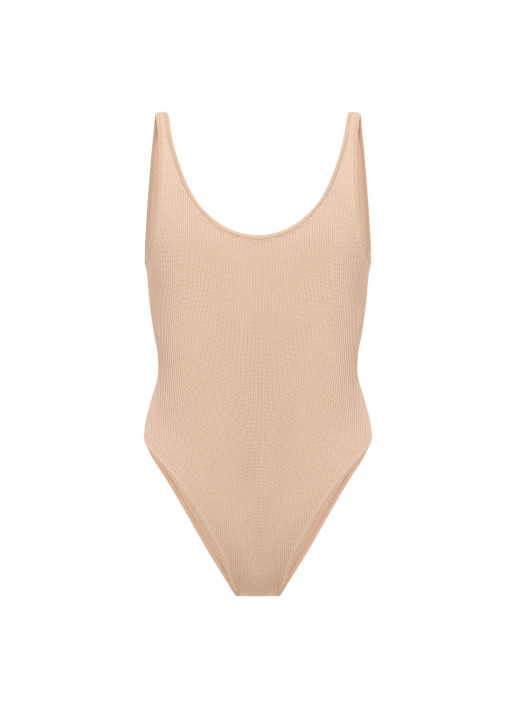 Sharon ribbed viscose bodysuit beige