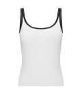 Linda tank top with contrast trim Milk + Graphite