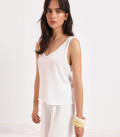 Suit with flared trousers and tank top Myra-Jane milk