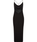 Theya dress in delicate viscose with an accent neckline black