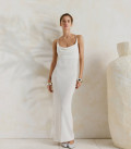Theya dress in delicate viscose with an accent neckline milk