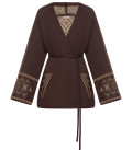 Medium length cardigan Sila Pokolin chocolate