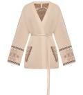 Medium length cardigan Sila Pokolin cream