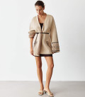Medium length cardigan Sila Pokolin cream