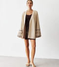 Medium length cardigan Sila Pokolin cream