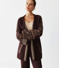 Medium length cardigan Sila Pokolin chocolate