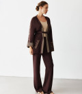 Medium length cardigan Sila Pokolin chocolate