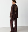 Medium length cardigan Sila Pokolin chocolate