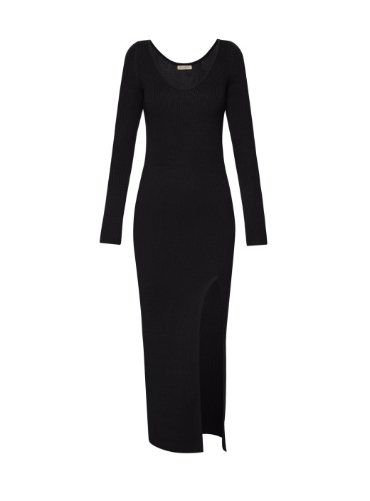 Dress with slit on the leg Evelyn Black