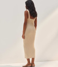 Dress with accent neckline Vivian cream