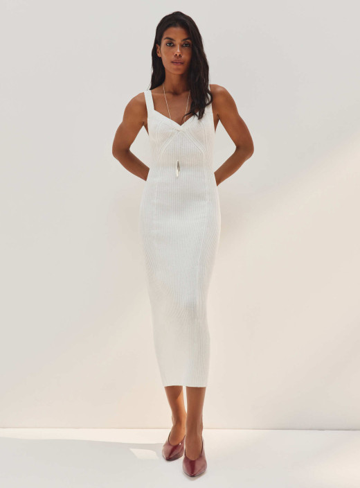 Dress with accent neckline Vivian milk