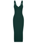 Dress with accent neckline Vivian dark green