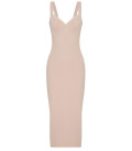 Dress with accent neckline Vivian cream