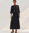 Openwork knit dress with sleeve Estelle black