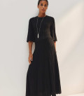 Openwork knit dress with sleeve Estelle black