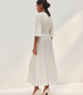 Openwork knit dress with sleeve Estelle milk