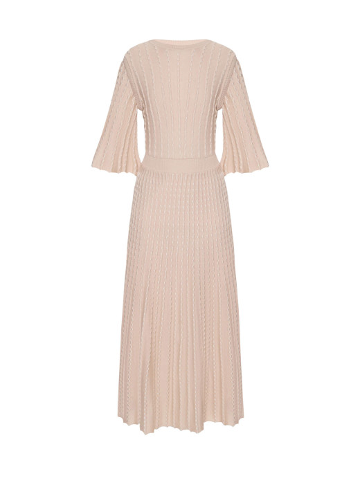 Openwork knit dress with sleeve Estelle cream