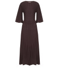 Openwork knit dress with sleeve Estelle chocolate