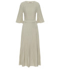 Openwork knit dress with sleeve Estelle light olive