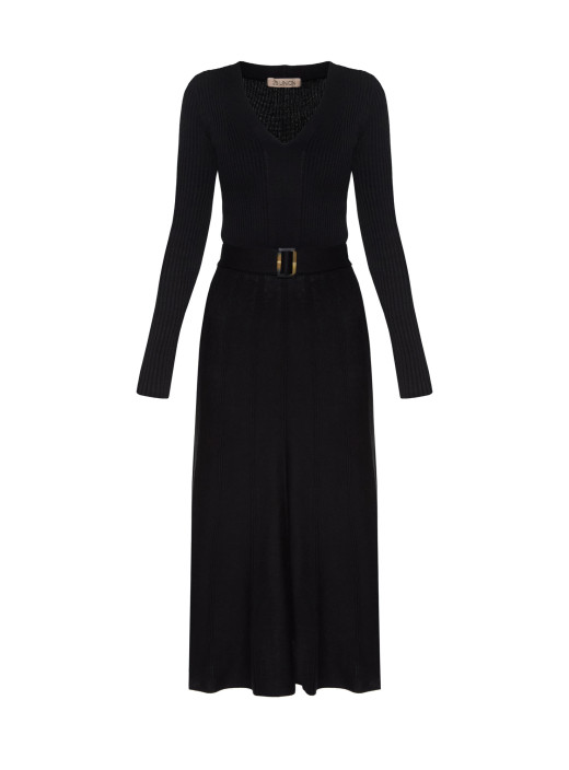 Dress with A-line skirt Stefania black
