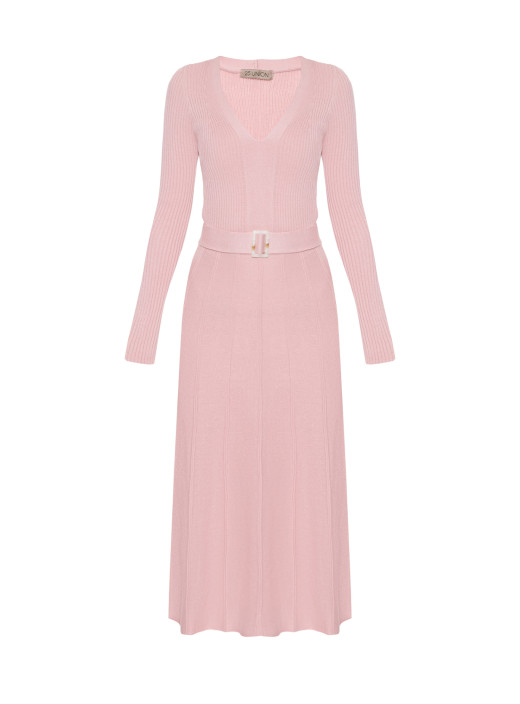 Dress with A-line skirt Stefania powder