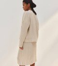 Mid-length pleated skirt Kamilla ivory