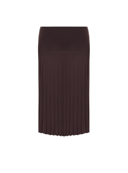 Mid-length pleated skirt Kamilla chocolate
