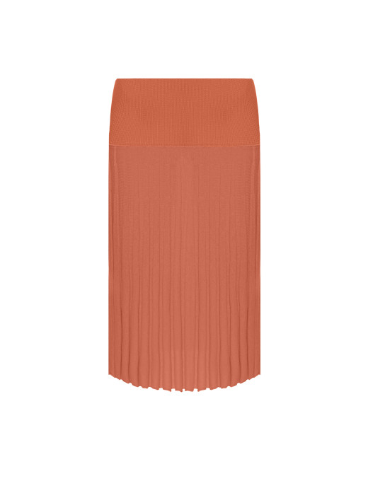 Mid-length pleated skirt Kamilla terracotta