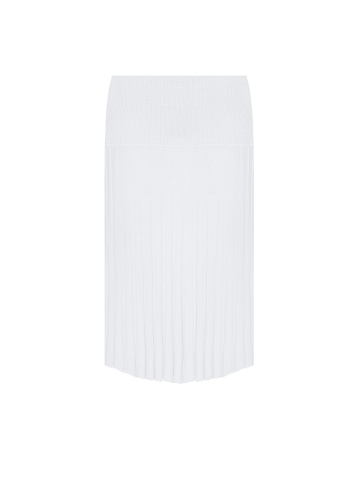 Mid-length pleated skirt Kamilla milk