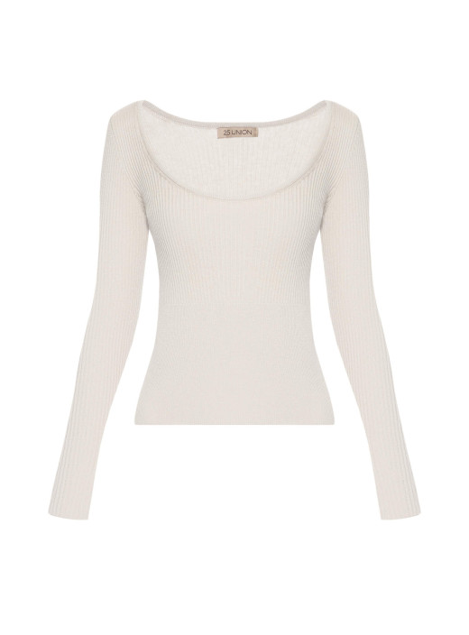 Jumper with an accent neckline Silva ivory