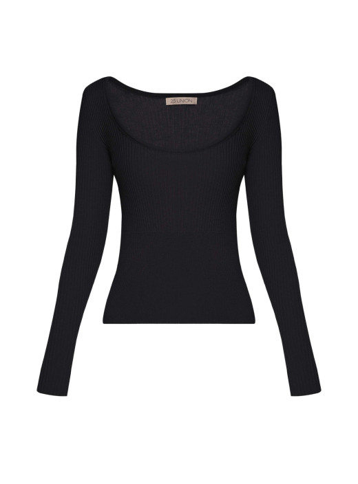 Jumper with an accent neckline Silva black