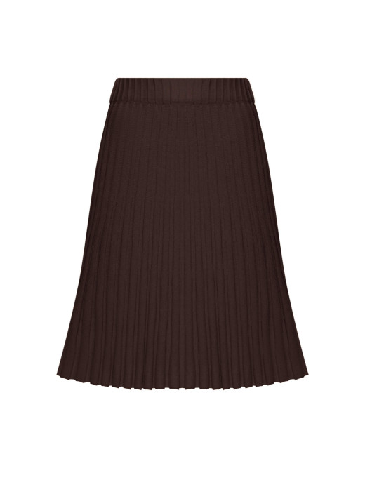 Pleated knee-length skirt Elle chocolate
