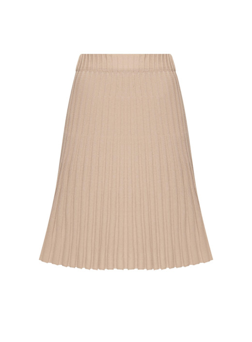 Pleated knee-length skirt Elle cream