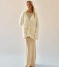 Fluffy yarn cardigan Safira pearl