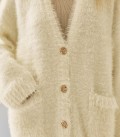 Fluffy yarn cardigan Safira pearl