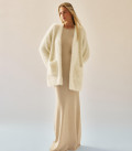 Fluffy yarn cardigan Safira pearl
