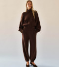 Textured knit bomber Sens chocolate