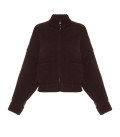 Textured knit bomber Sens chocolate