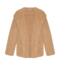 Hooded cardigan-coat with braided belt Lira caramel
