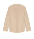Hooded cardigan-coat with braided belt Lira beige