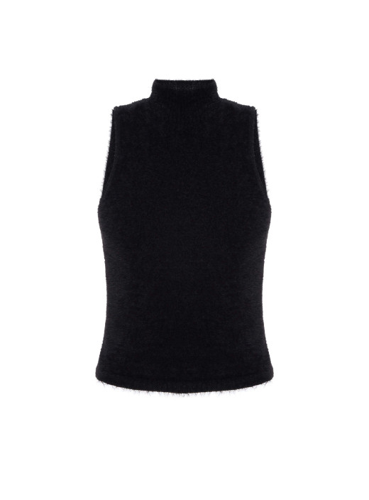 Soft yarn top Eira black