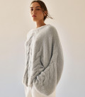 Oversized fluffy yarn sweater Aria grey