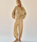 Oversized fluffy yarn sweater Aria beige