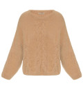 Oversized fluffy yarn sweater Aria caramel