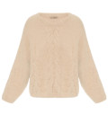 Oversized fluffy yarn sweater Aria beige