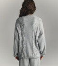 Вязаный костюм с прямыми штанами и кардиганом Rive-Ruen серый