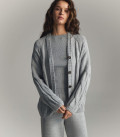 Rive textured knit loose-fit cardigan gray