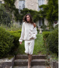 Rive textured knit loose-fit cardigan light beige