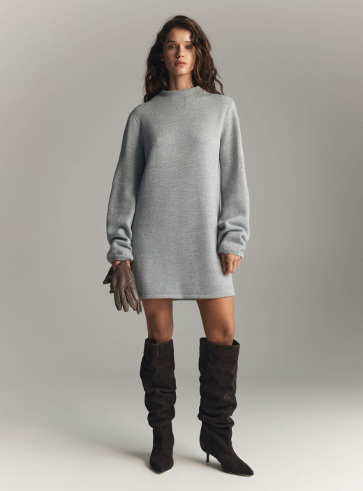 Lea soft warm yarn dress gray